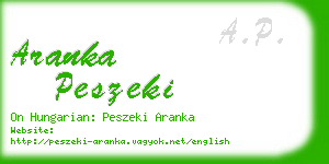 aranka peszeki business card